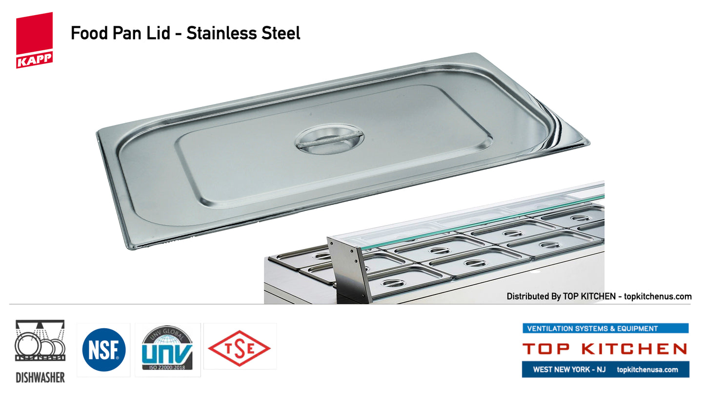 KAPP Standard Food Pan Lid - Stainless Steel