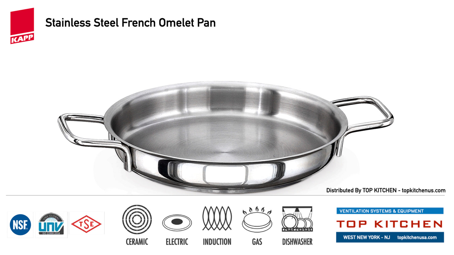 KAPP French Omelette Pans - Stainless Steel