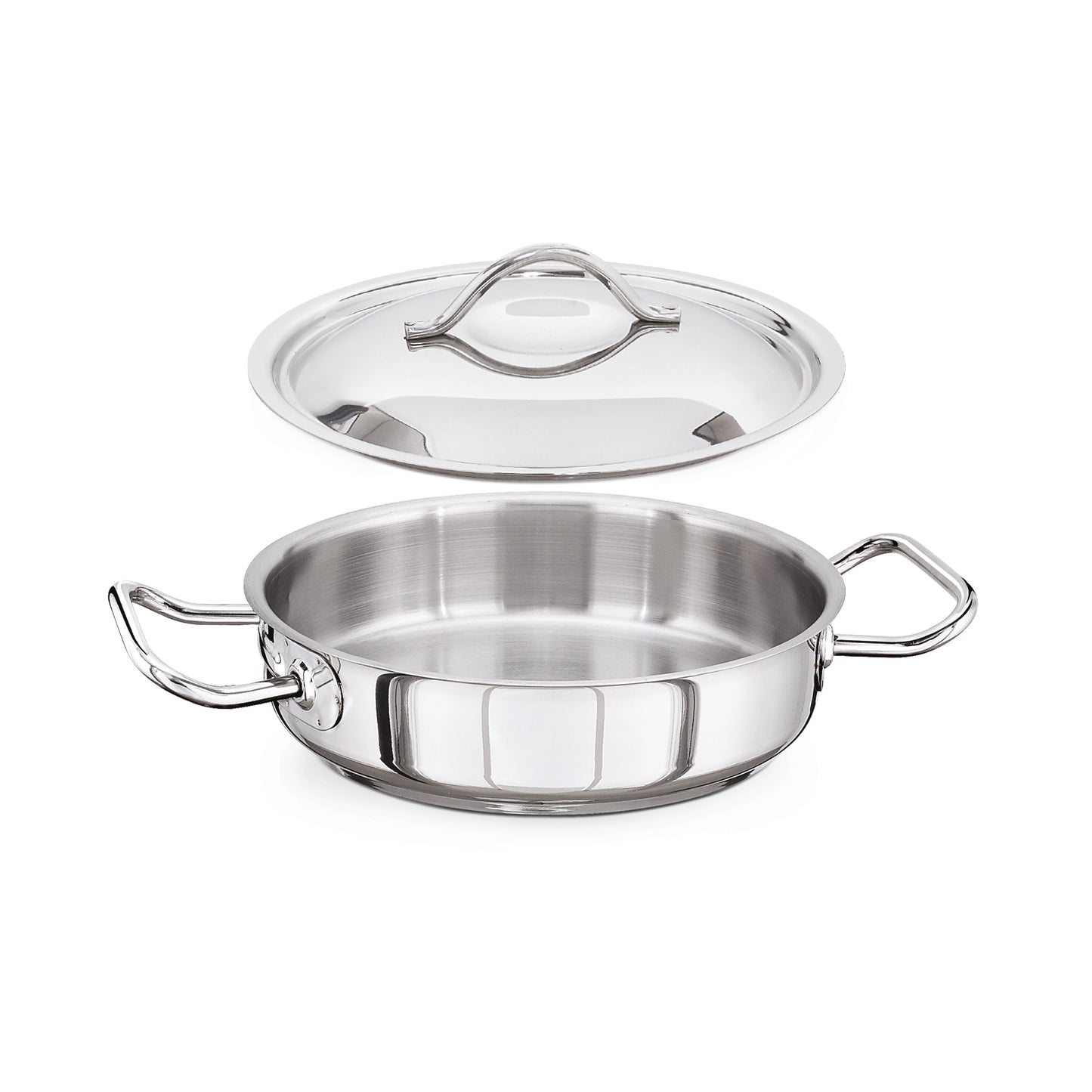 KAPP Shallow Brazier Pots With Lid - Stainless Steel