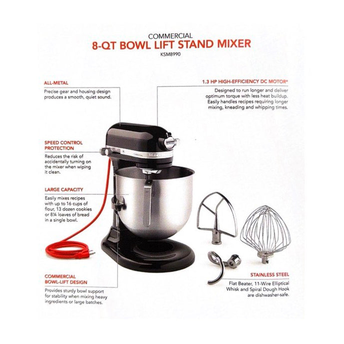 8-QT Bowl Lift Stand Mixer Model KSM8990