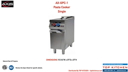 AXIS Single Tank Pasta Cooker - Model AX-GPC-1