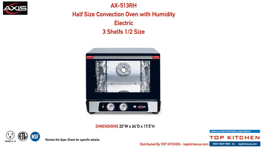 AXIS Convection Oven - Half Size - AX-513RH