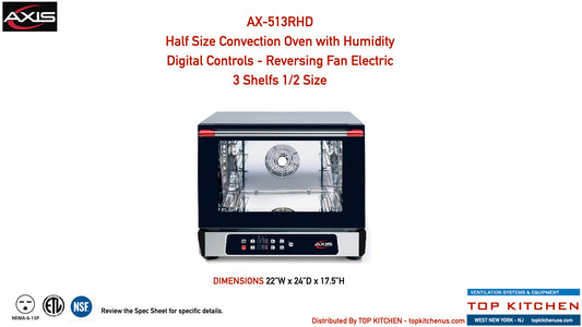 AXIS Convection Oven - Half Size - AX-513RHD