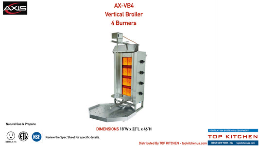 AXIS Vertical Broiler 4 Burners - Model AX-VB4