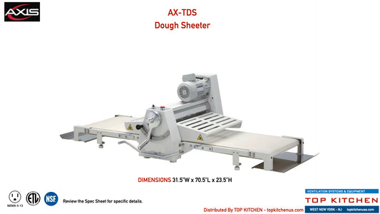 AXIS Dough Sheeter - Model AX-TDS