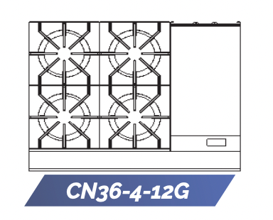 Connerton CN36-4-12G Restaurant Gas Range