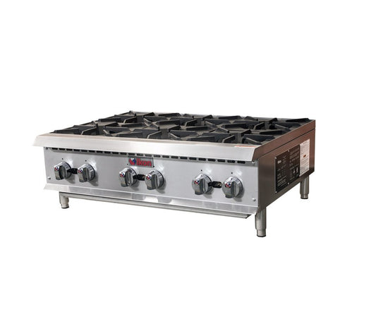 IKON Hot Plate Natural Gas 6 Burners Model IHP-6-36