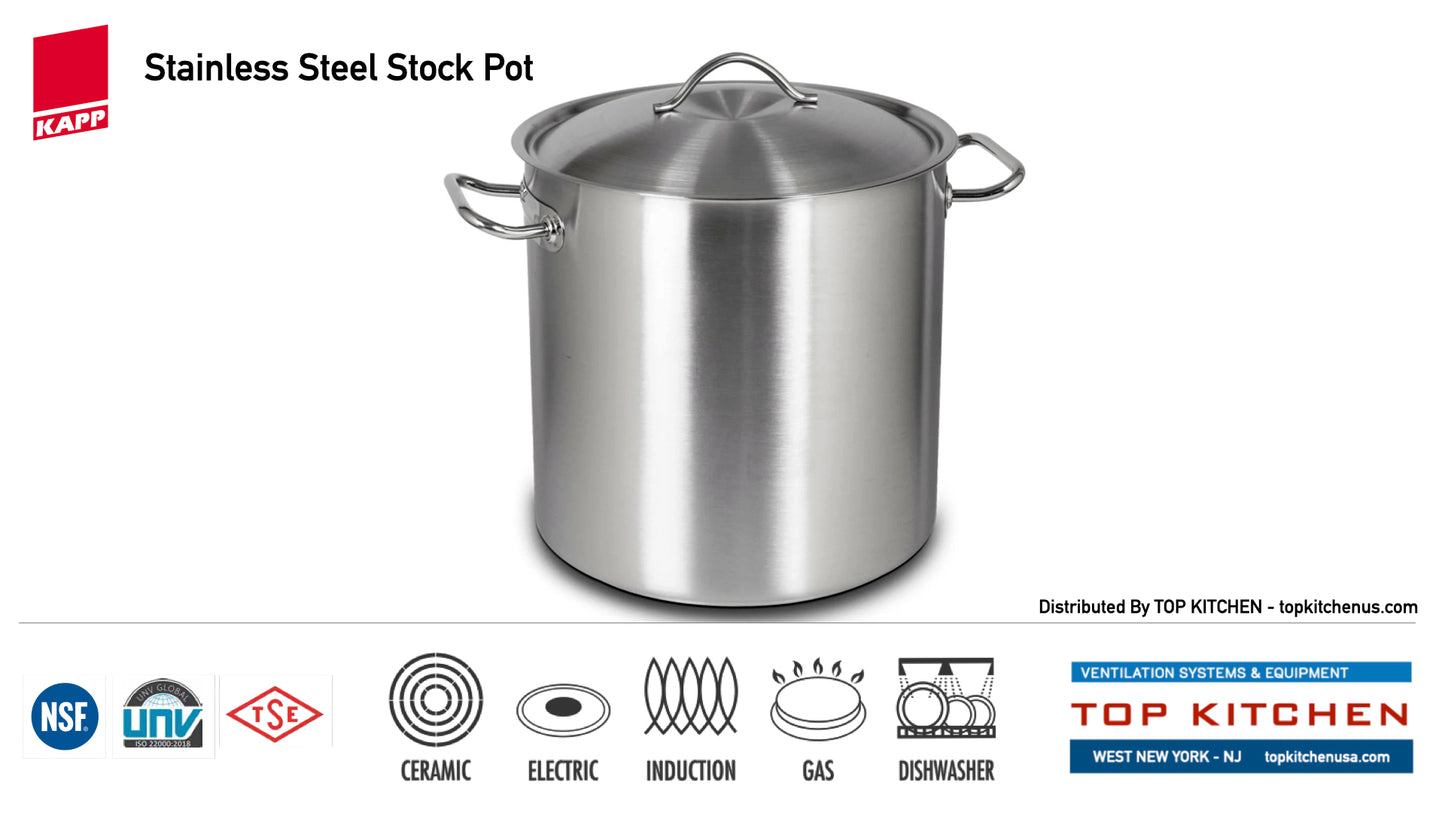 KAPP Stock Pots With Lid - Stainless Steel